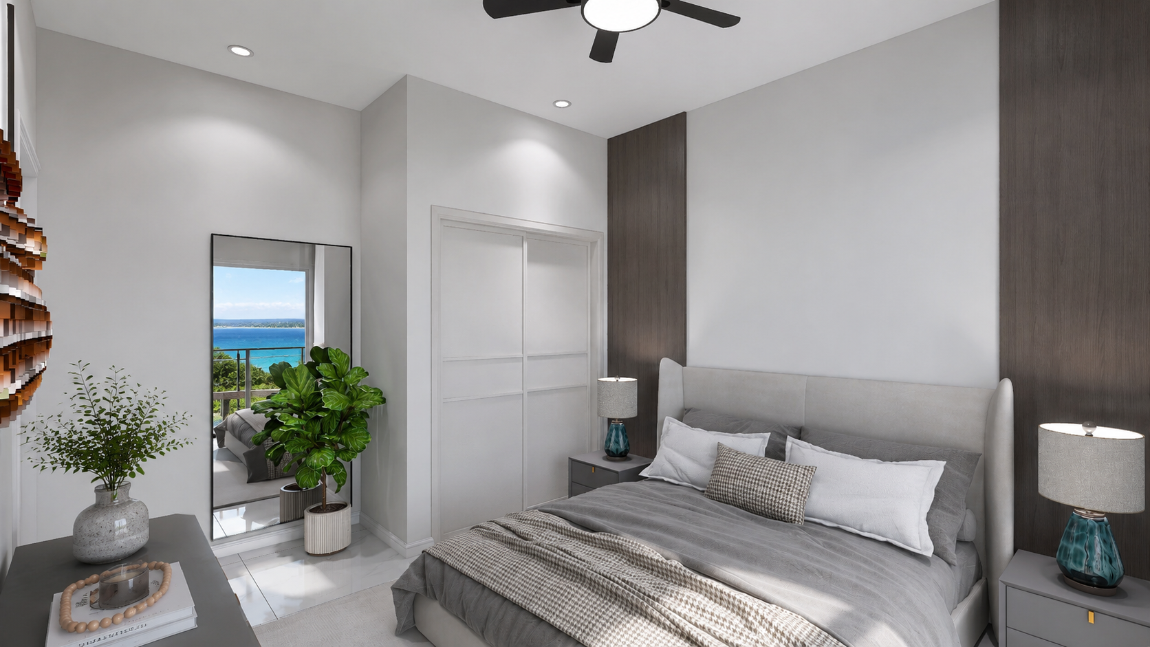 The Summit penthouse master bedroom, daytime